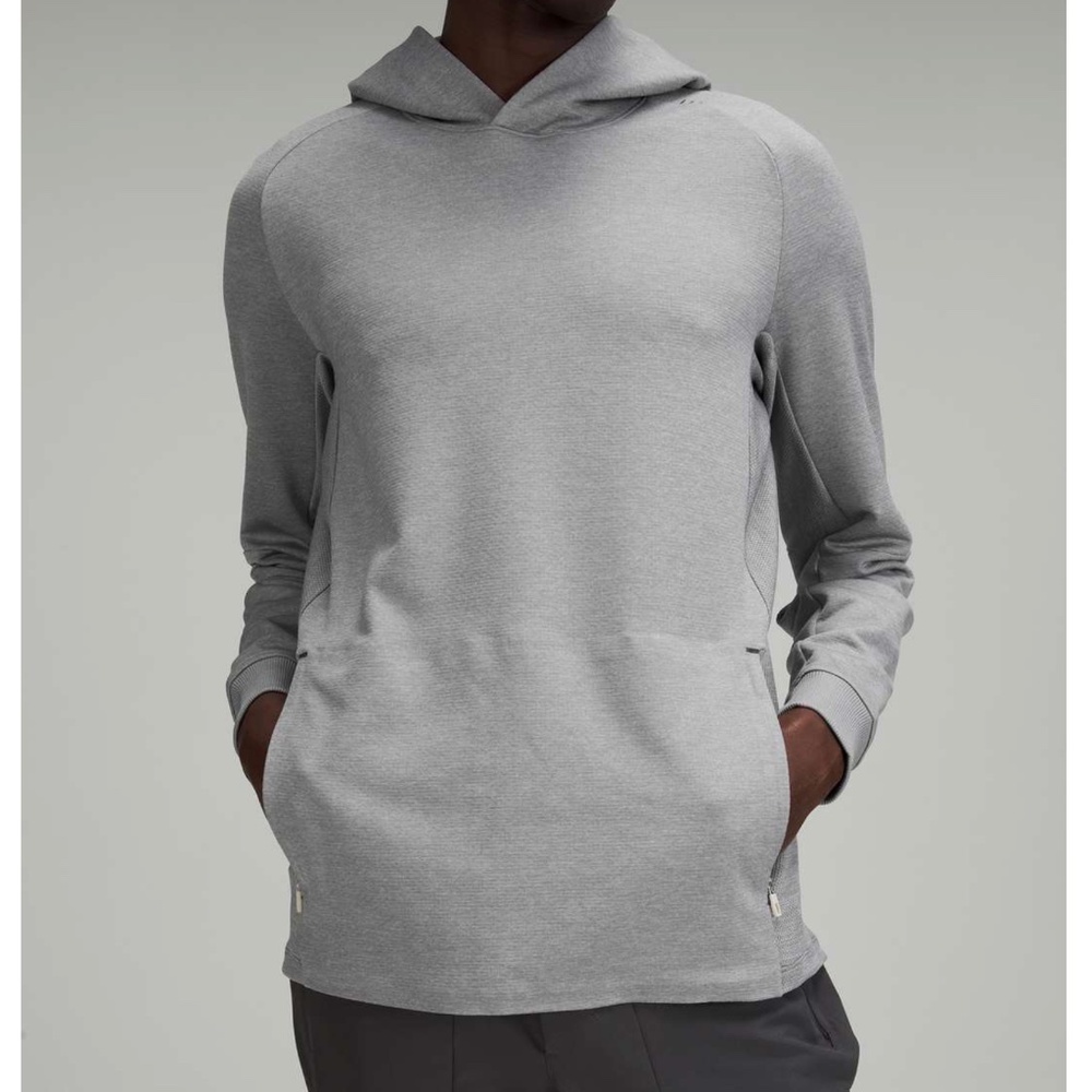 Lululemon Textured Tech Hoodie - M - White Opal / Rhino Grey